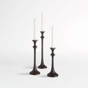 NWOT Crate and Barrel Emmett Bronze Candlesticks (3)